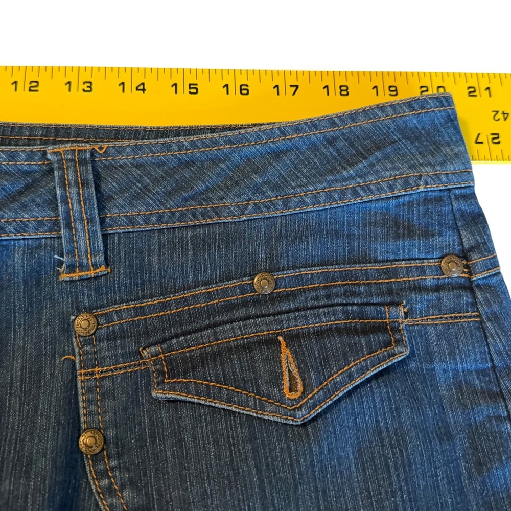 Denim d Gree 16W Embroidered Western Maxi Skirt Dark Wash Blue Side Slit Studded - Picture 6 of 14